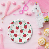 Rote Äpfel und halbierte Äpfel Pappteller (Party)