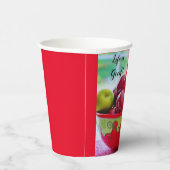 Rote Äpfel und Rose Das Leben ist ein guter Papier Pappbecher (Rechts)