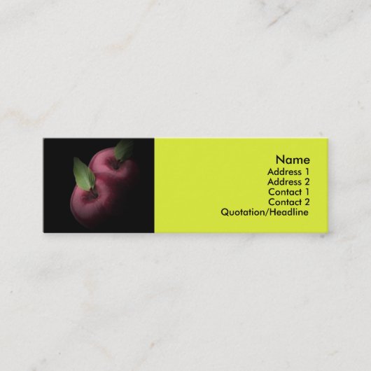 Rote Apfel-Visitenkarte Mini Visitenkarte (Vorderseite)