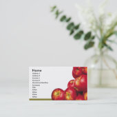 Rote Apfel-Visitenkarte Visitenkarte (Stehend Vorderseite)