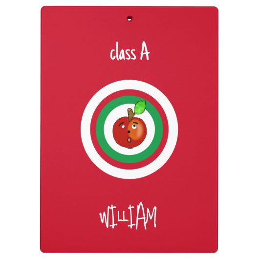 Rote Äpfel zurück zur Schule Klemmbrett (Rückseite)