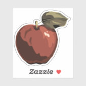 Rote Apfeldarstellung Aufkleber (Blatt)