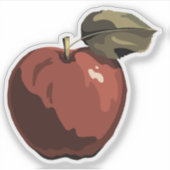 Rote Apfeldarstellung Aufkleber (Vorderseite)