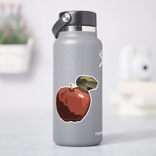 Rote Apfeldarstellung Aufkleber (HydroFlask)