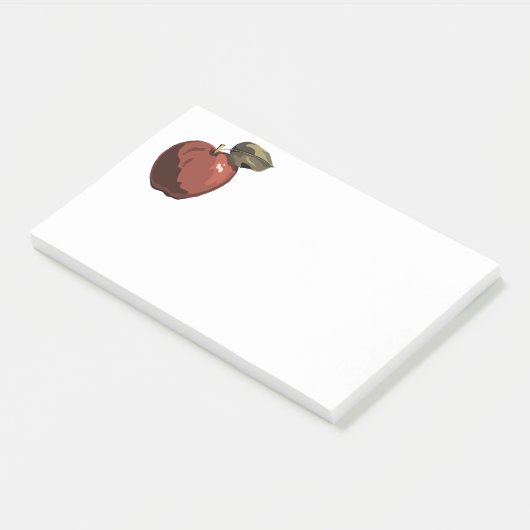Rote Apfeldarstellung Post-it Klebezettel (angewinkelt)