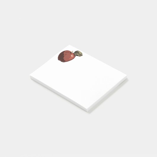 Rote Apfeldarstellung Post-it Klebezettel (angewinkelt)