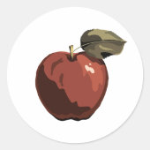 Rote Apfeldarstellung Runder Aufkleber (Vorderseite)