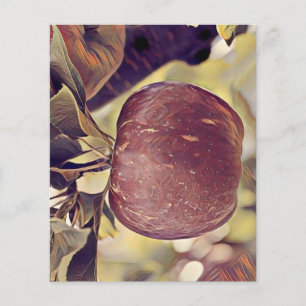 Rote Apfelfrucht und Blätter Aquarell fallen