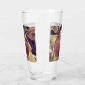Rote Apfelfrucht und Blätter Aquarell fallen Glas (Links)