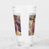 Rote Apfelfrucht und Blätter Aquarell fallen Glas (Rechts)