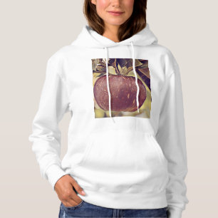 Rote Apfelfrucht und Blätter Aquarell fallen Hoodie