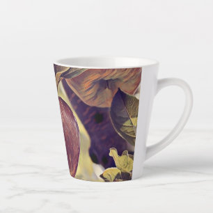 Rote Apfelfrucht und Blätter Aquarell fallen Milchtasse