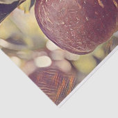 Rote Apfelfrucht und Blätter Aquarell fallen Seidenpapier (Ausschnitt)