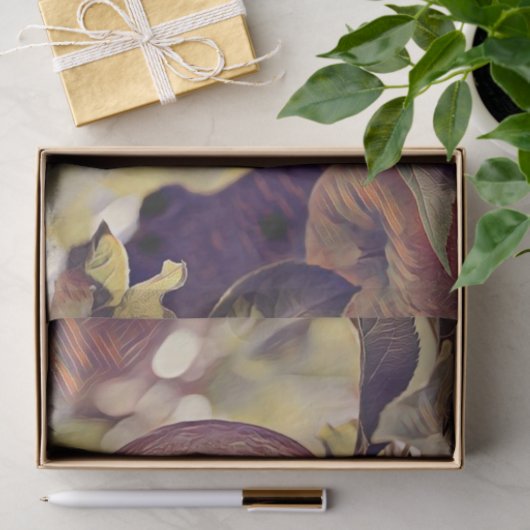 Rote Apfelfrucht und Blätter Aquarell fallen Seidenpapier (Geschenk)