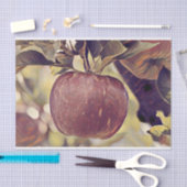 Rote Apfelfrucht und Blätter Aquarell fallen Seidenpapier (Handwerk)