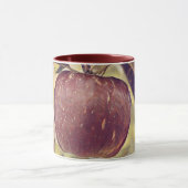 Rote Apfelfrucht und Blätter Aquarell fallen Tasse (Zentrum)