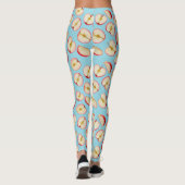 Rote Apfelhälften Muster Leggings (Rückseite)