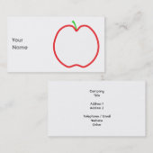 Rote Apple-Kontur. Weiße Mitte, grüner Stamm Visitenkarte (Vorne/Hinten)