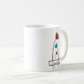 Rote Aquamarine Blume Kaffeetasse (VorderseiteRechts)