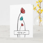 Rote Aquamarine Blume Karte (Gelbe Blume)