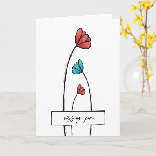 Rote Aquamarine Blume Karte (Gelbe Blume)