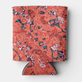 Rote Aquamarine Schwarz-weiße Gepunktete grafische Dosenkühler (Vorderseite)