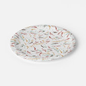 Rote Aquamarine und braune Blätter und Berry Holid Pappteller (Schrägansicht)