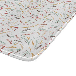 Rote Aquamarine und braune Blätter und Berry Holid Schneidebrett