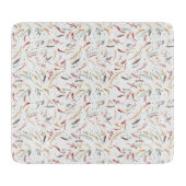 Rote Aquamarine und braune Blätter und Berry Holid Schneidebrett (Vorderseite)