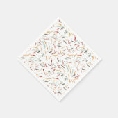 Rote Aquamarine und braune Blätter und Berry Holid Serviette (Ecke)