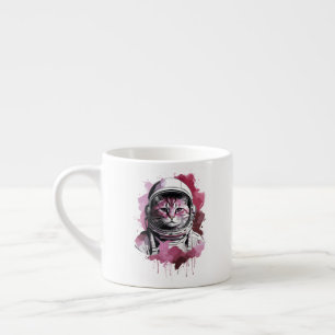 Rote Aquarell-Astronautenkatze Espressotasse