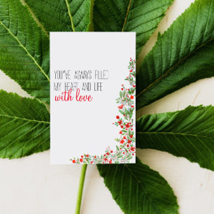 Rote Aquarell-Blumen Muttertag Feiertagskarte