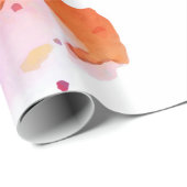 Rote Aquarell-Rotwild-frohe Weihnachten Geschenkpapier (Rolleneckpunkt)