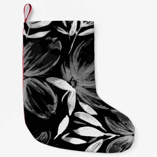 Rote Aquarellblumen 7 Kleiner Weihnachtsstrumpf (Vorderseite)