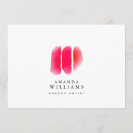 Rote Aquarellfarben Makeup-Armbanduhren mit flache Mitteilungskarte