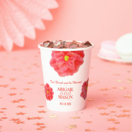 Rote Aquarellkunst Hochzeitsfeier Pappbecher