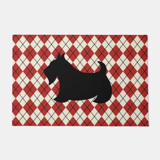 Rote Argyle-Schottland-Terrier-Fußmatte Fußmatte (Vorderseite)