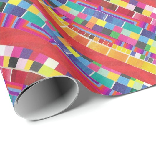 rote Armbanduhren, Streifen und farbige Pixel Geschenkpapier (Rolleneckpunkt)