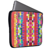 rote Armbanduhren, Streifen und farbige Pixel Laptopschutzhülle (Vorne Rechts)