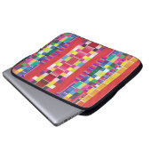 rote Armbanduhren, Streifen und farbige Pixel Laptopschutzhülle (Vorne Knopf)