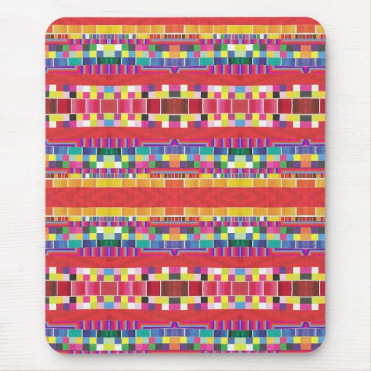 rote Armbanduhren, Streifen und farbige Pixel Mousepad (Vorne)