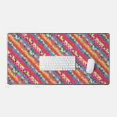 rote Armbanduhren, Streifen und farbige Pixel Schreibtischunterlage (Tastatur & Maus)