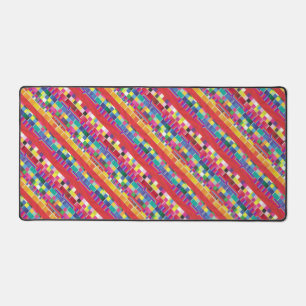 rote Armbanduhren, Streifen und farbige Pixel Schreibtischunterlage