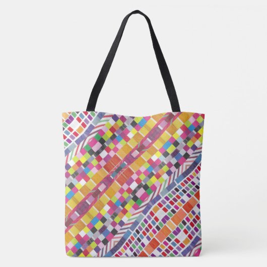 Rote Armbanduhren und farbige Pixel-Beutel Tasche (Rückseite)