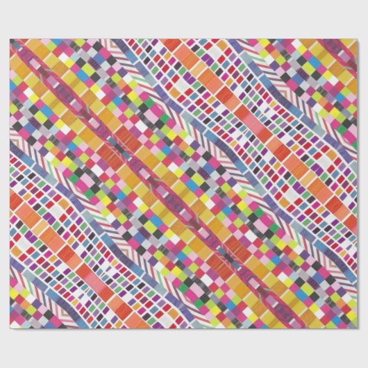 Rote Armbanduhren und farbige Pixel Geschenkpapier (Flach)