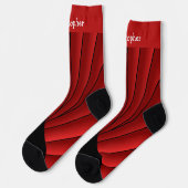 Rote Art Deco Design Socken (Linkes Detail)