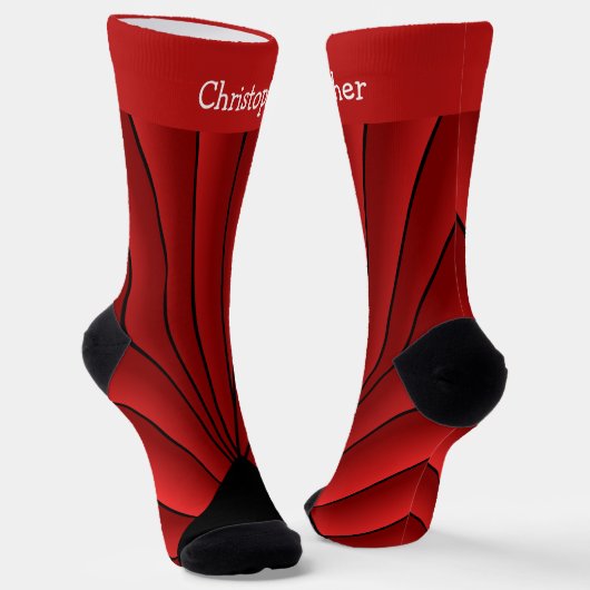 Rote Art Deco Design Socken (Gewinkelt)