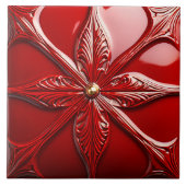 Rote Art Deco Fliese (Vorderseite)