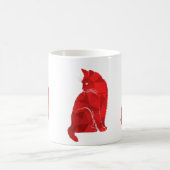 Rote Art Deco Katze Kaffeetasse (Mittel)