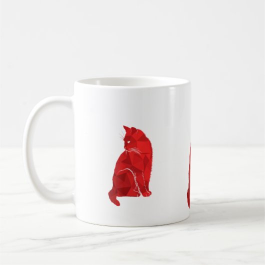 Rote Art Deco Katze Kaffeetasse (Links)